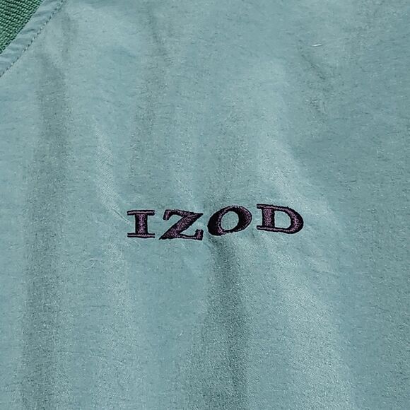 Vintage Izod Pullover Golf Jacket Mens Large Nylon V‎ Neck Ribbed Pockets 90s - Picture 3 of 12